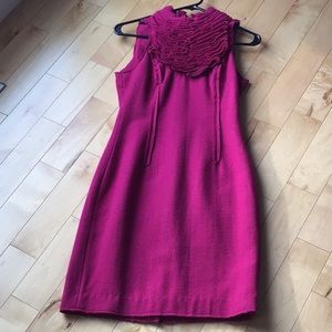 ❤️Sale 2/$40 Robert Rodriguez Statement Collar Wool dress, fuchsia, sz 2